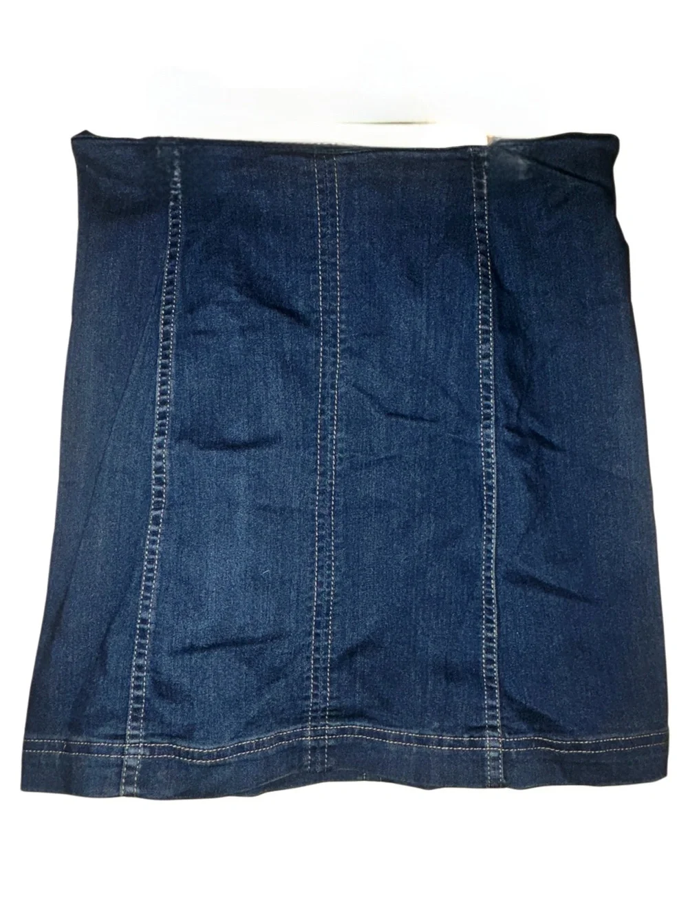 Free People Modern Femme Dark Wash Stretch Denim Skirt